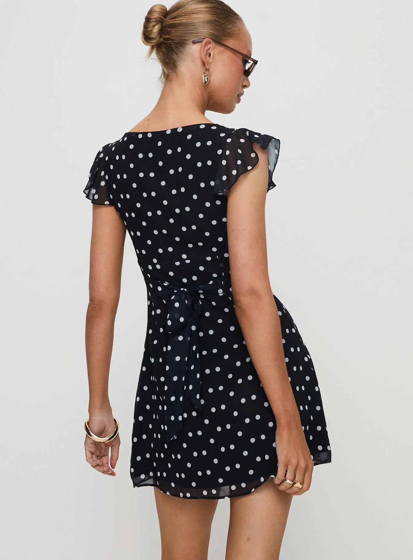 I Guess So Mini Dress Black Polka Dot Petite Summer Ready Look