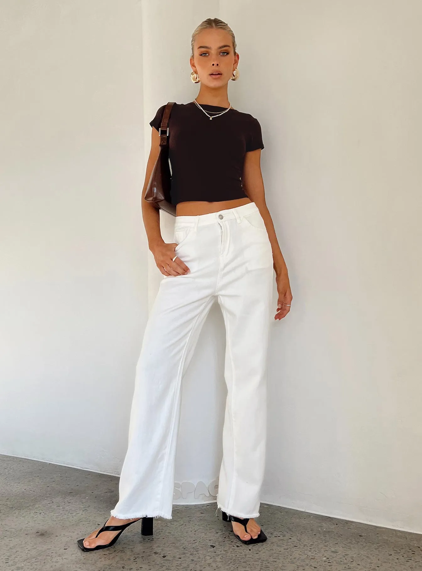 Outdoor Comfort Neutral Piece Kalinda Denim Jeans White