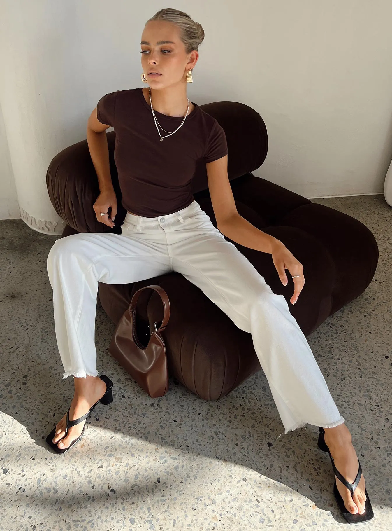 Low Effort Core Layer Kalinda Denim Jeans White