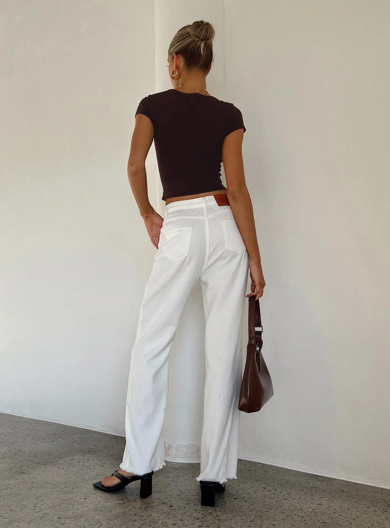 Kalinda Denim Jeans White Breathable Feel Casual Element
