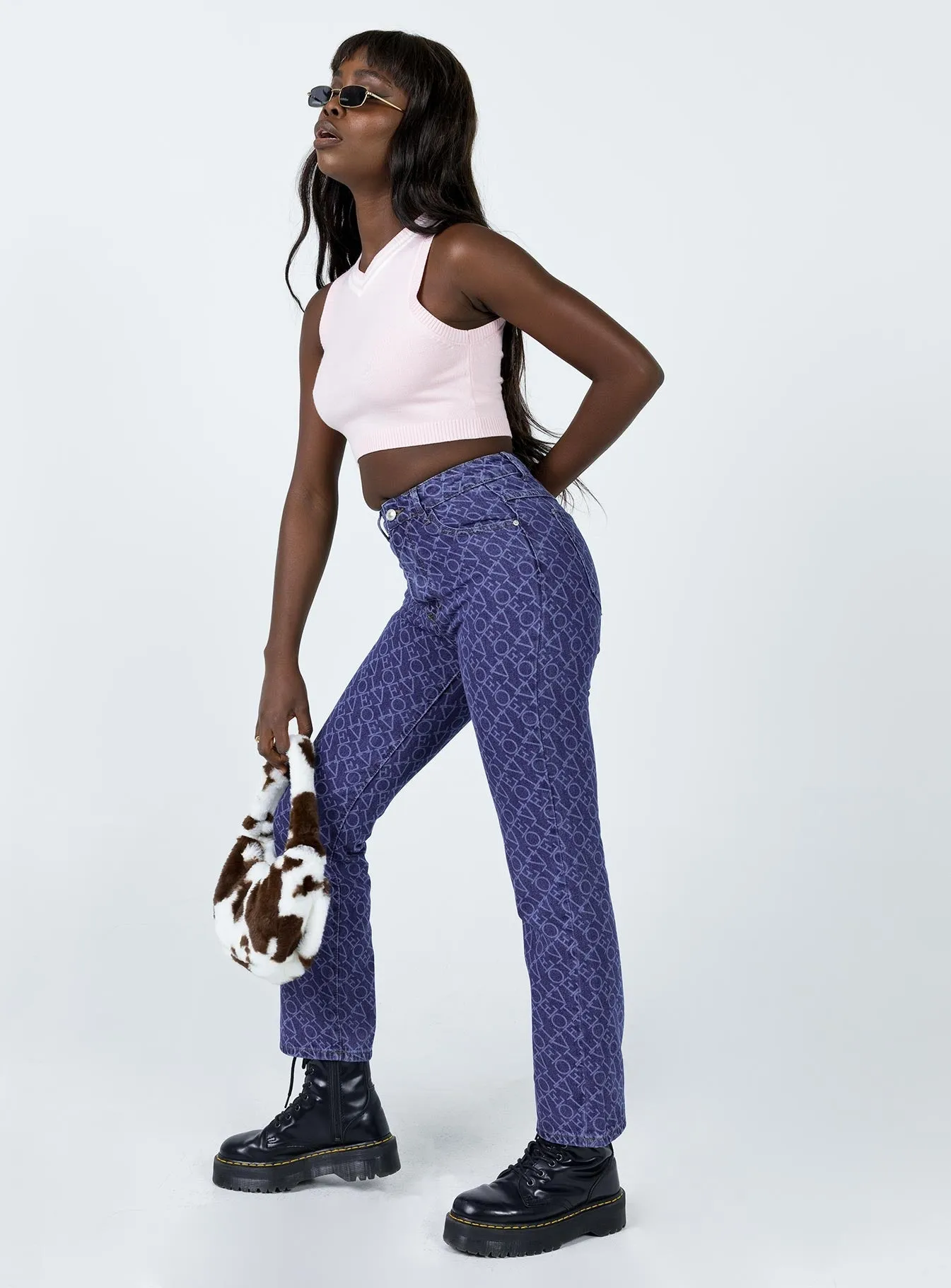 Faded Wash Love Lounge Denim Jeans