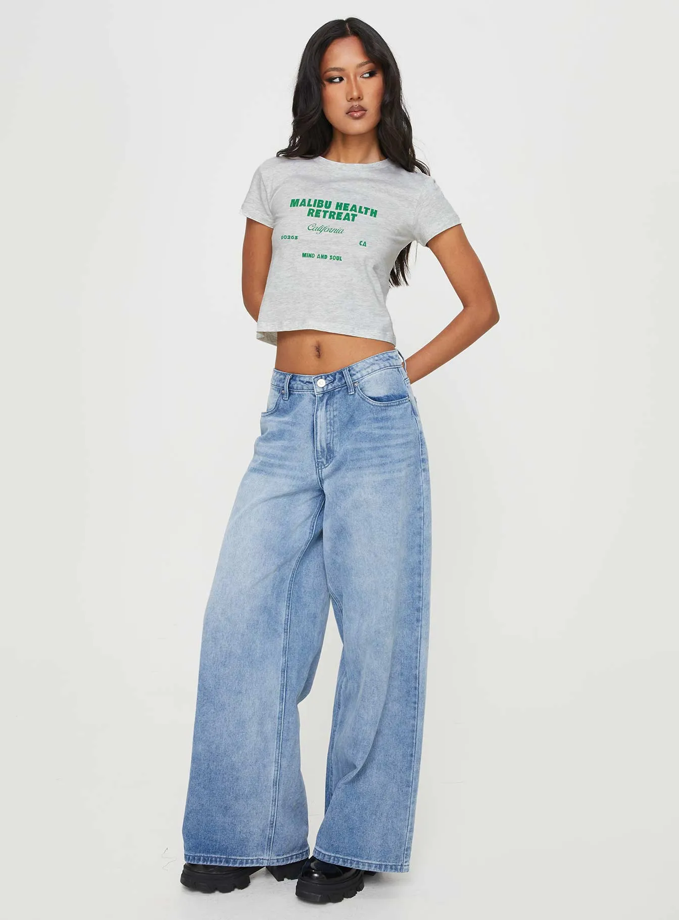 Malibu Retreat Tee Grey Anti Pilling Finish Soft and Light Wear
