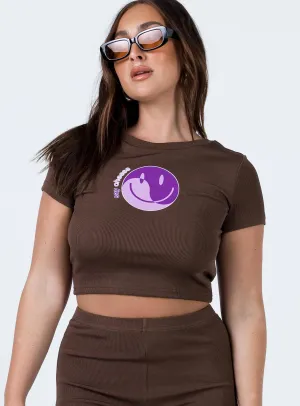 Say Cheese Tee Brown Stylish Layer Look Sporty Chic