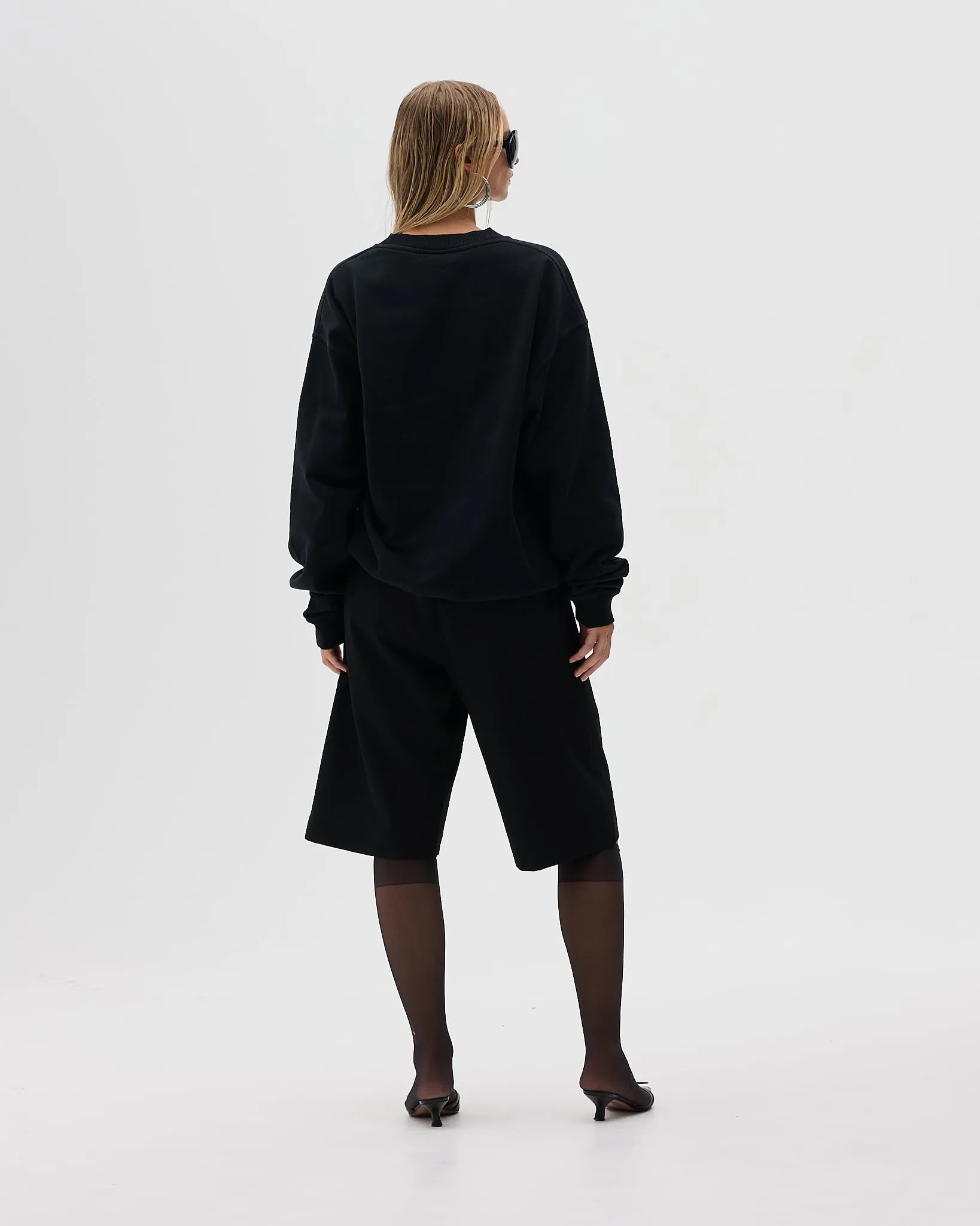 Oversized Crewneck, Women - Logo 3.0 - Black Four Way Stretch belt
