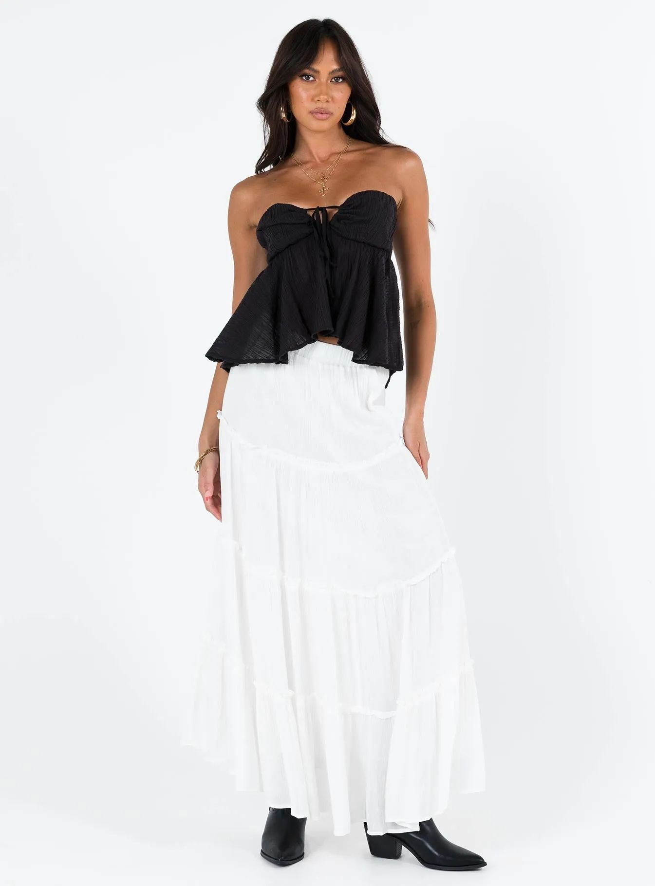Long Summer Nights Top Black Low Impact Metallic Fiber Blend Ethically Sourced Material