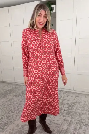 Myth Soul Ella Long Sleeve Collared Dress in Lunar Eclipse