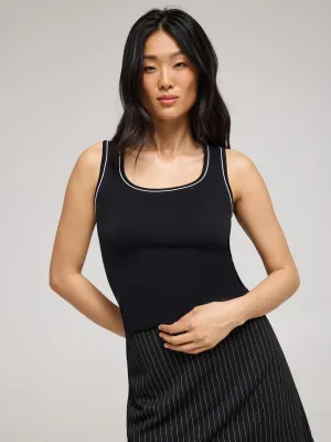 Screen Core NoIrritationSeams Contrast Trim Scoop Neck Tank Top