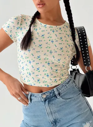 Kapner Baby Tee Blue Floral Light and Comfortable