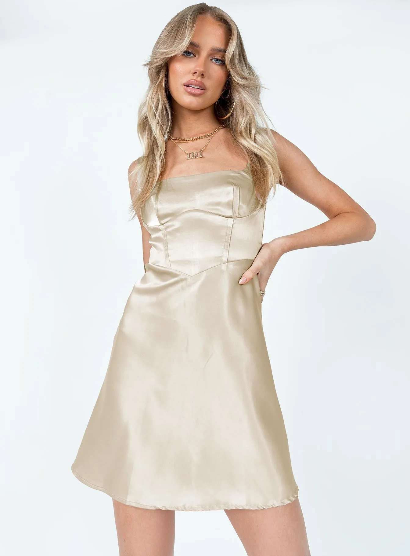Girl Power City Shine Gio Mini Dress Beige