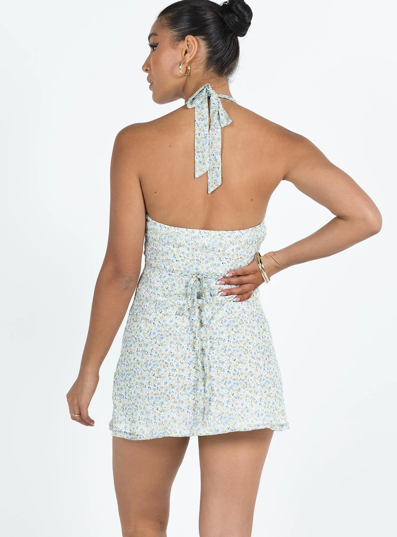 Ladlin Mini Dress Yellow Floral Sassy Pop Day-to-evening versatile mini